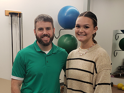 Intern Madalyn Ray at her internship at Progressive Rehab in Williamsburg