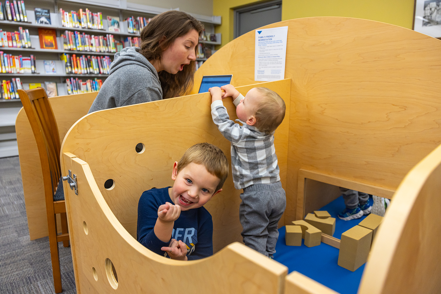 Family study area in the library