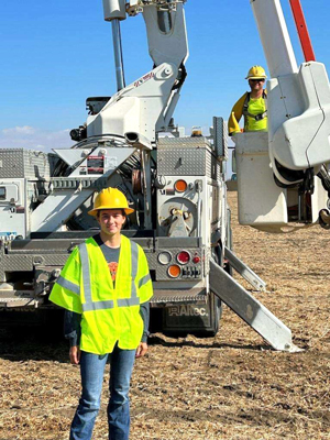 Student explores a career as a lineman